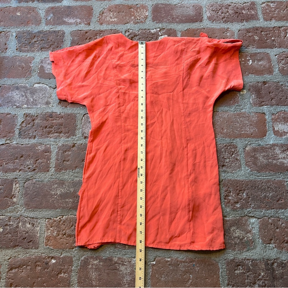 Bianca Coletti Size Small Orange Mini Dress Beach Cover Up Silk Tunic Resortwear - Picture 14 of 16